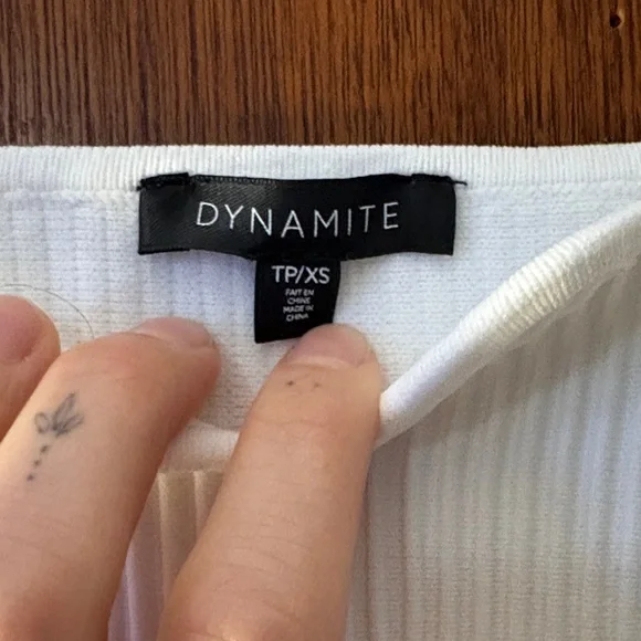 Dynamite White Ribbed Tank Top - Picture 2 of 4